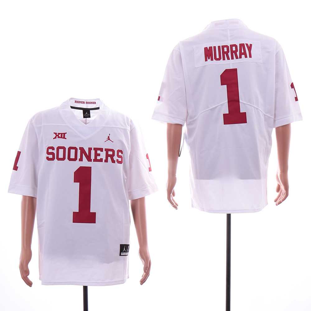 Oklahoma Sooners 1 Kyler Murray White College Football Jersey,We sell and wholesale Oklahoma Sooners 1 Kyler Murray White College Football Jersey on line form chian!